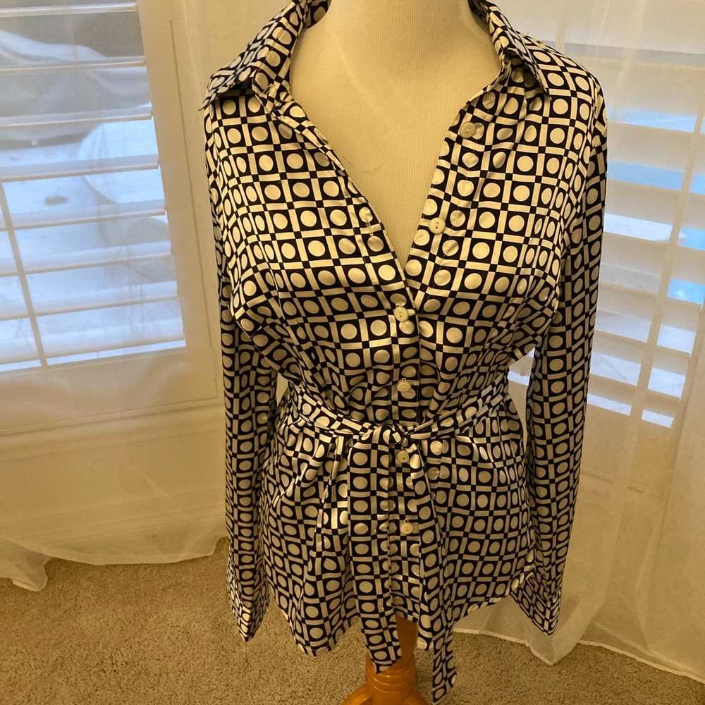 Satin button down shirt